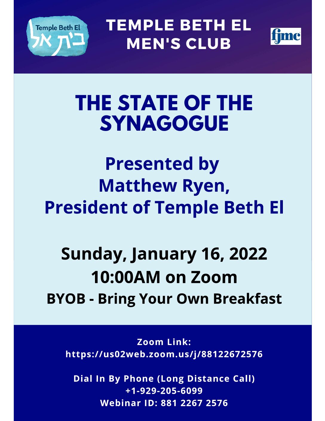 Mens Club Breakfast Program: The State of the Synagogue
