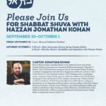 Shabbat Shuva with Visiting Hazzan Jonathan Kohan