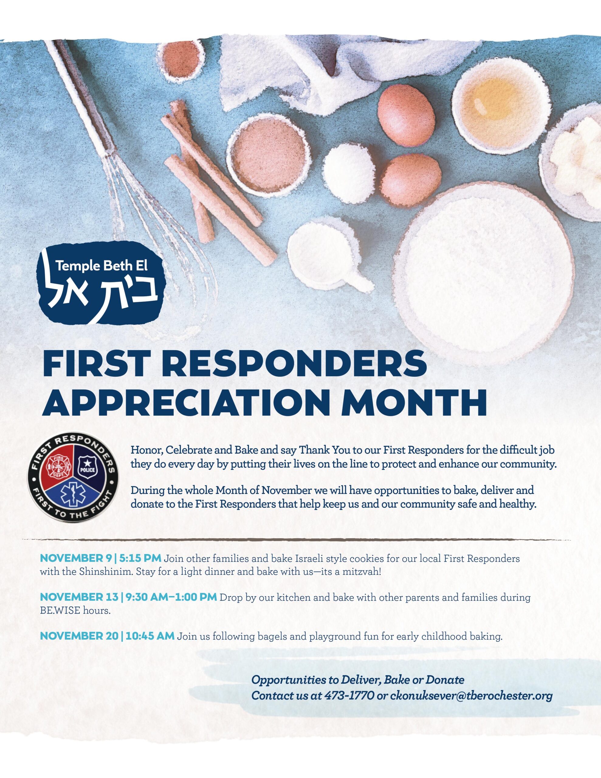 Bake with Beth El- Cookies for First Responders