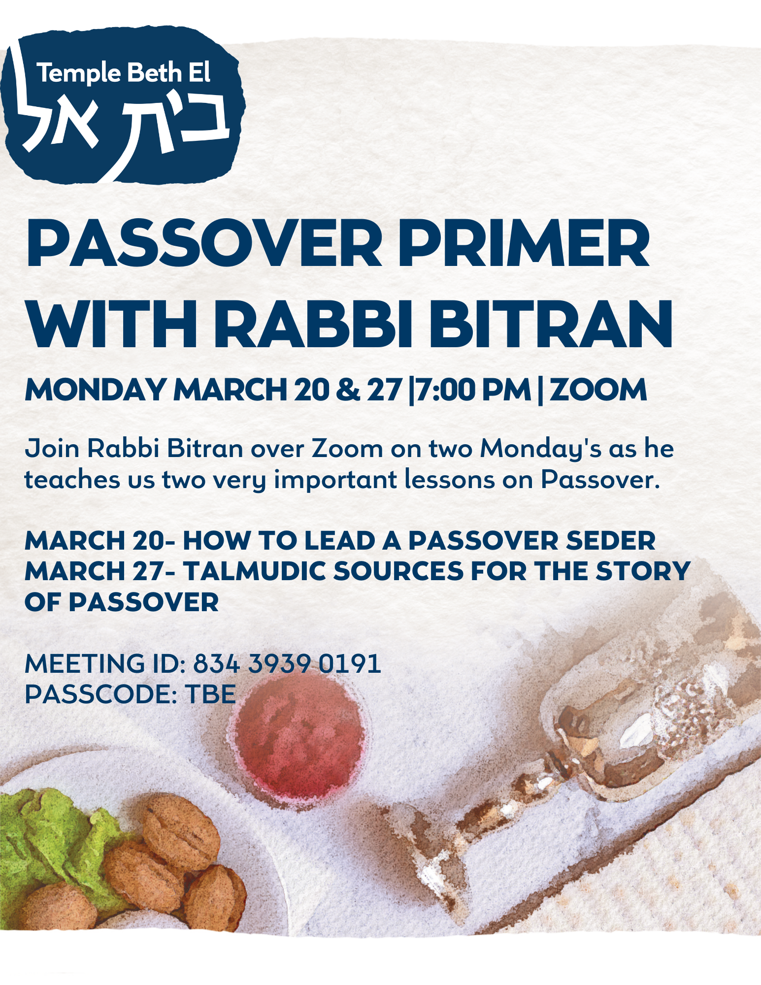 Passover Primer with Rabbi Bitran