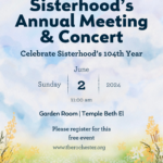 Sisterhood Annual Meeting and Concert